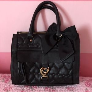 Betsy Johnson black heart handbag